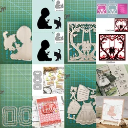 Children cats Couple frame skirt Metal Cutting Dies Stencil DIY Scrapbooking Paper Card Decorative Craft Embossing Die Cuts New