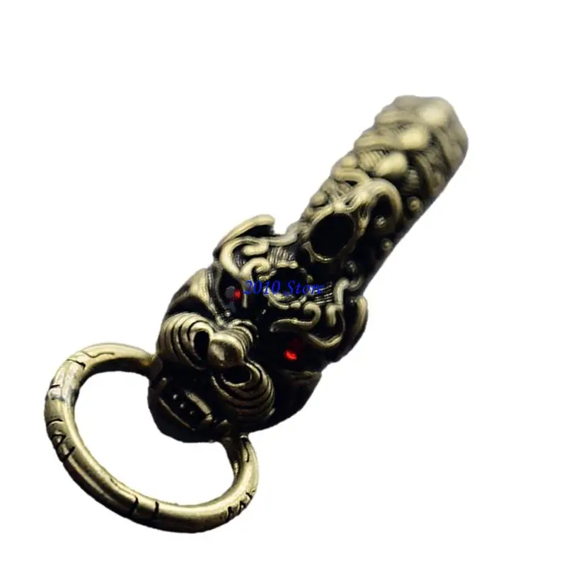 

F3MF Cultural Chinese Loong Keychains Portable and Versatile Metal Keyrings Brass Keychain Accessory