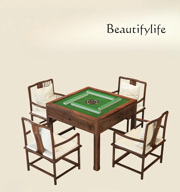 

Dining Table Mahjong Integrated Automatic Chess and Card Playing Table Square Square Manual Rosewood Table Electric