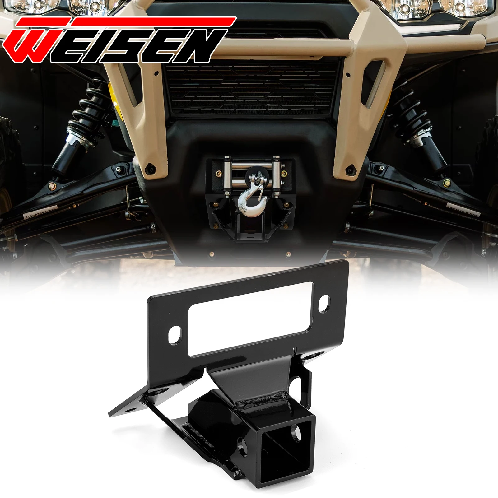 

UTV 2" Front Lower Receiver Hitch Bolt-On Trailer Hitch for 2016-Current Can-Am Defender Max/ Pro/ 6X6 All Accessories