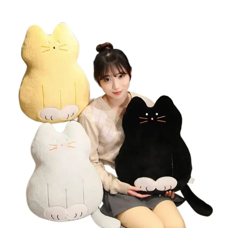 48cm Cute Sitting Cat Shape Plush Pillow Sofa Cushion Carpet Soft Fluffy Stuffed Toy Doll Kids Girls Birthday Christmas Gift