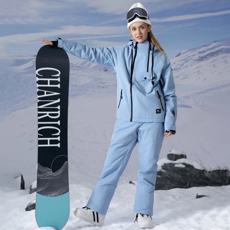 Thickened Ski Suits for Men and Women, Mountain Snowboards, Snow Pants, Windproof, Waterproof, Warm, Couple Set