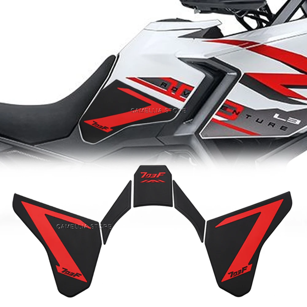 

Motorcycle Fuel Tank Pad Anti-Slip Side 703F Waterproof Black White Motorcycle Fuel Tank pad Sticker for Zontes 703F