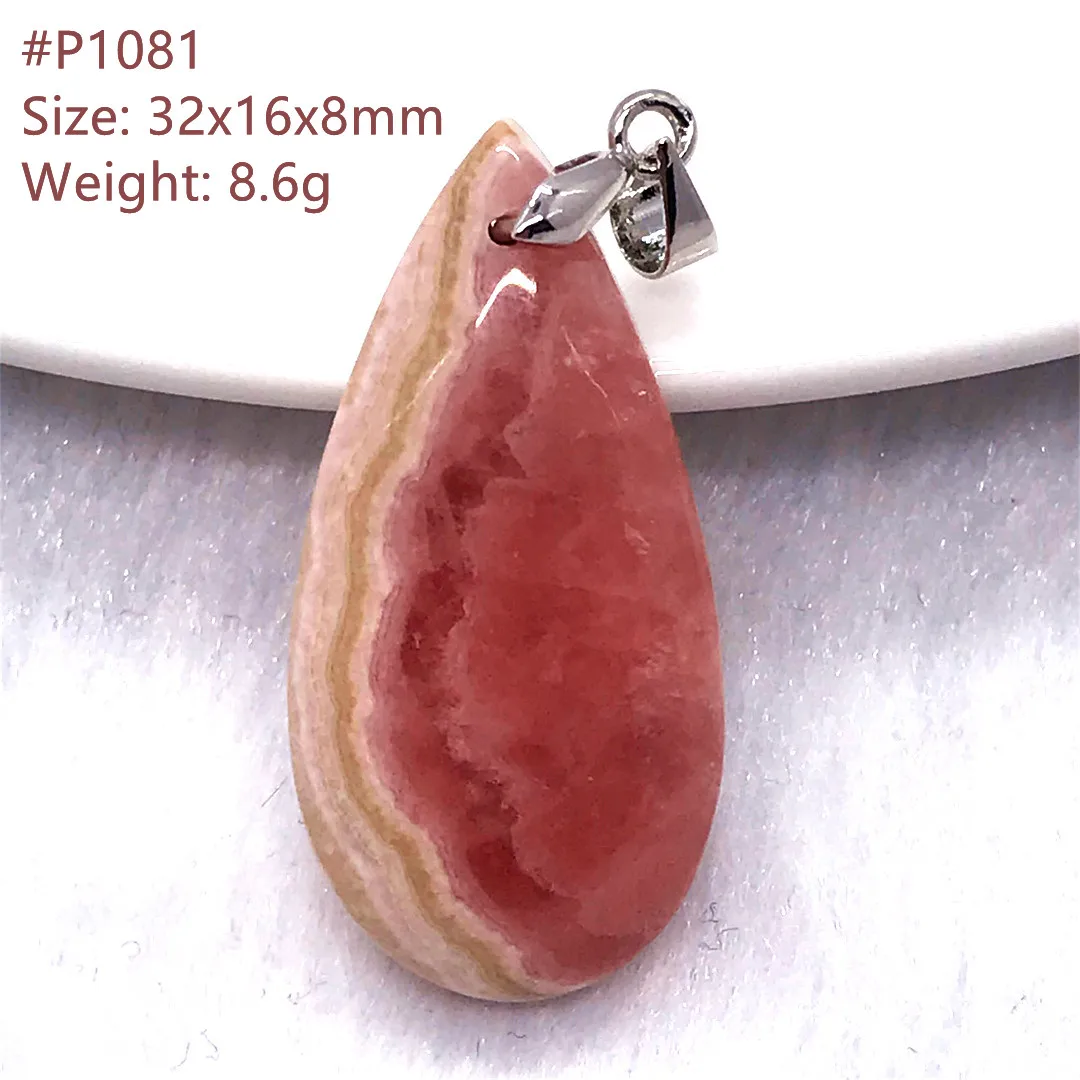 

Натуральный красный родохрозит, кулон для женщин, мужчин, лечебный подарок, хрустальные бусины, серебряный камень, Аргентина, драгоценный камень, ювелирные изделия AAAAA