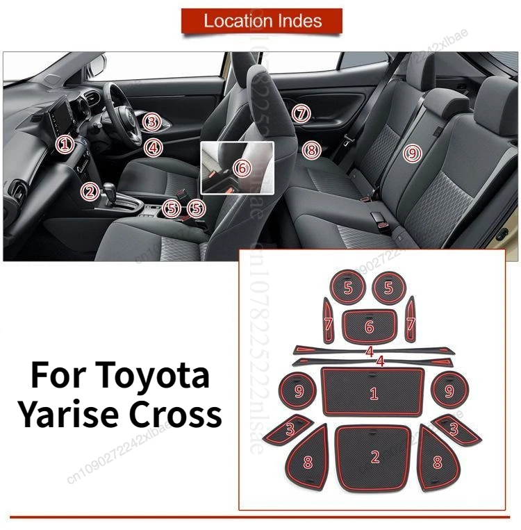 

For Toyota Yaris Cup Holder Decorations Silicone Anti-Slip Trim Stylish Car Interior Accessories Fit Yaris Models Easy to Clean