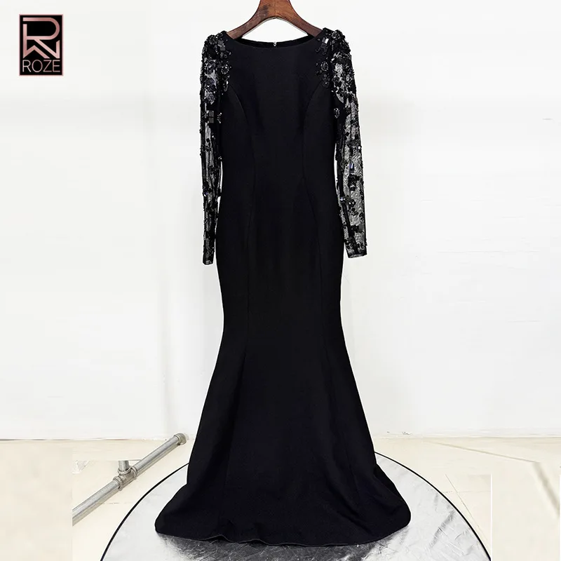Celebrity Inspired Evening Gown 2025 - Heavy Beaded & Crystalled Dress with Sheer Panels