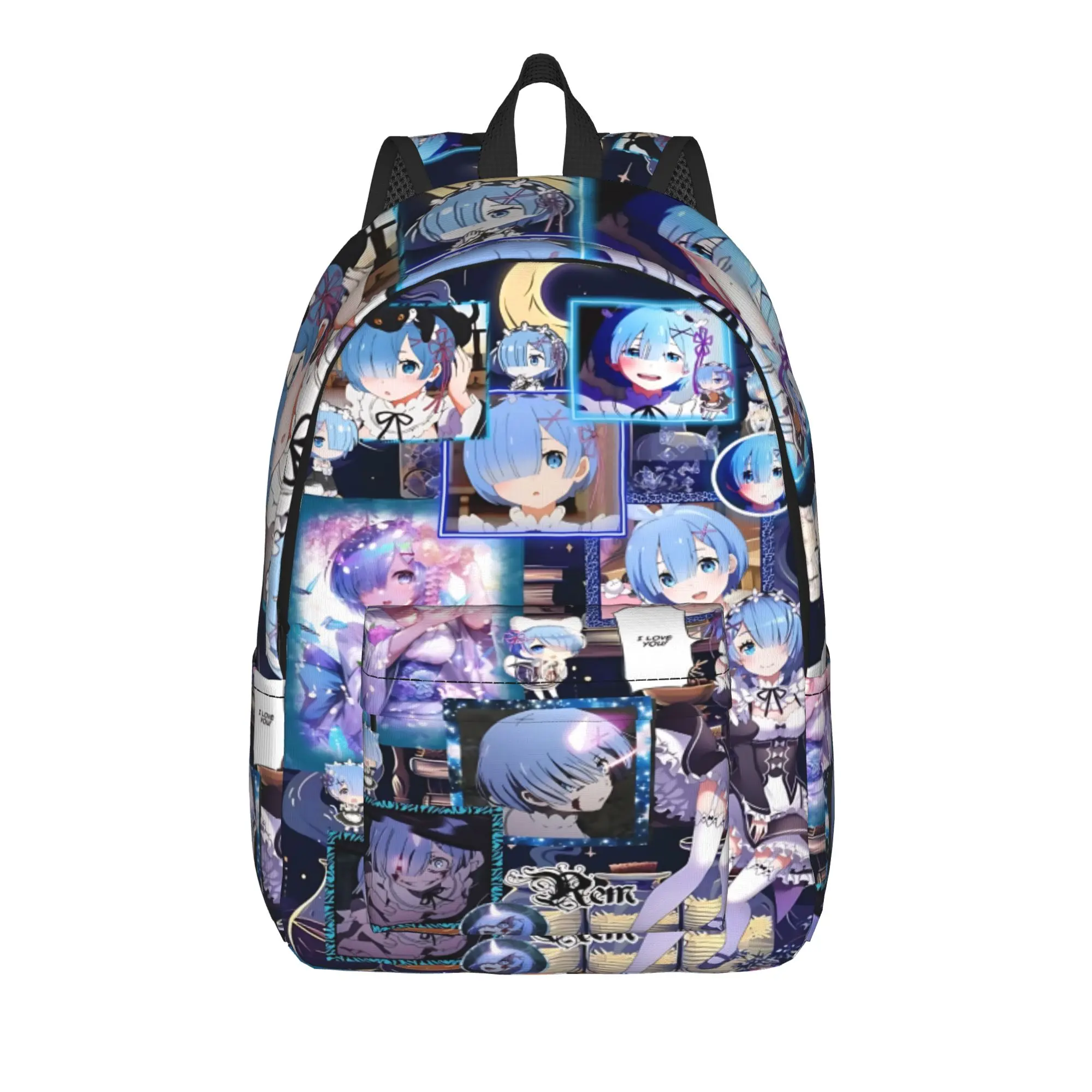 Fashion Re ZERO Anime Rem Backpack  Mochilas Kawaii Hiking Retro Washable Rucksack
