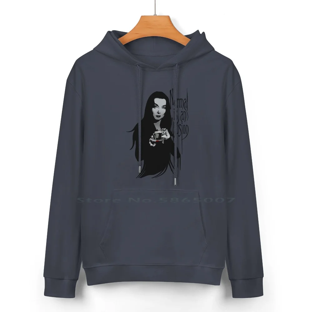 Normal Is An Illusion-Morticia Addams Pure Cotton Hoodie Sweater 24 Colors Carolyn Jones Normal Is An Illusion Morticia Addams