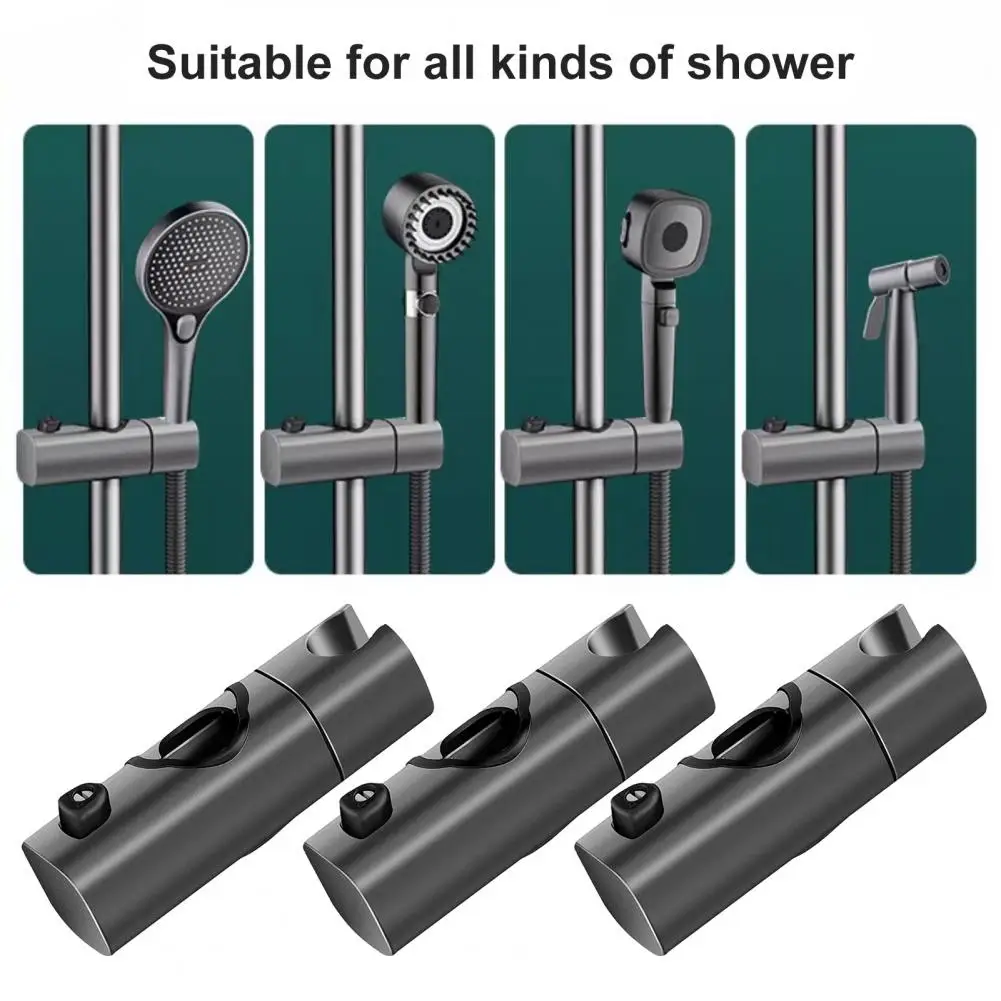 Shower Slide Bar Bracket Adjustable Shower Head Holder with 360-degree Rotation for Slide Bar Easy Install for Experience