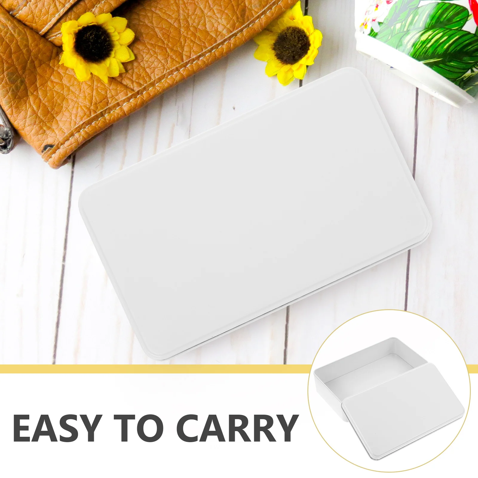 

3pcs White Tinplate Storage Boxes Large Size Rectangular Containers for Sweets Gifts Snacks Earrings Rings Sturdy