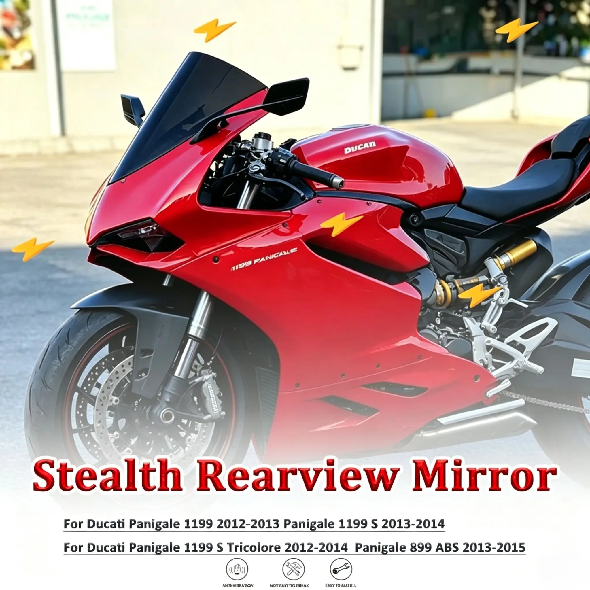 New Motorcycle Rearview Mirror For Ducati Panigale 1199 S Tricolore 899 ABS Rotating Adjustable Wing Mirrors Max Mirrors