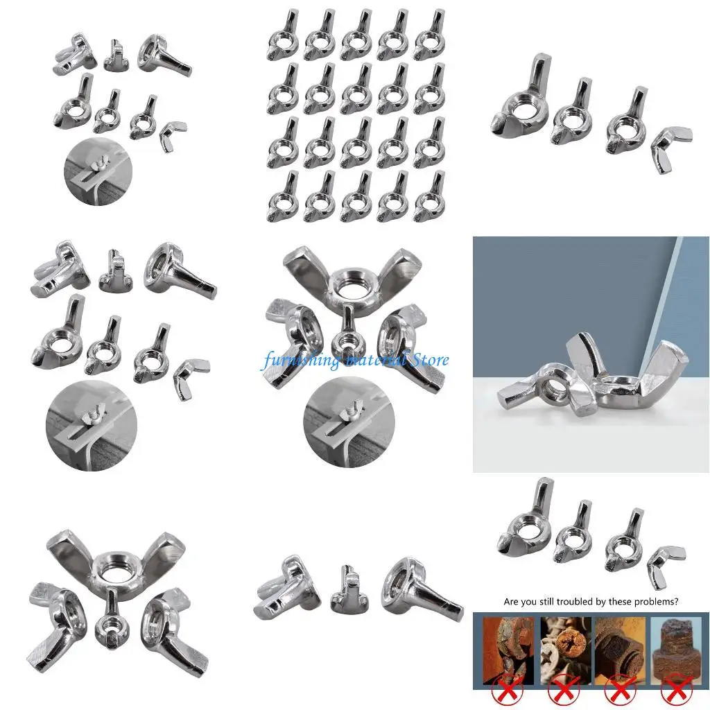 

Y5GD 20 Pcs Stainless Steel Wing Fasteners for Fast Positioning Clamps Easy Use