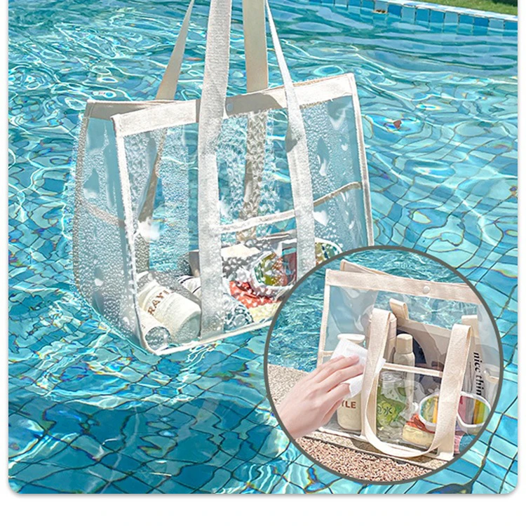 حقيبة حمل شفافة من مادة PVC للنساء والرجال - حقيبة تخزين مقاومة للماء ذات سعة كبيرة لصالة الألعاب الرياضية والسباحة والسفر #5