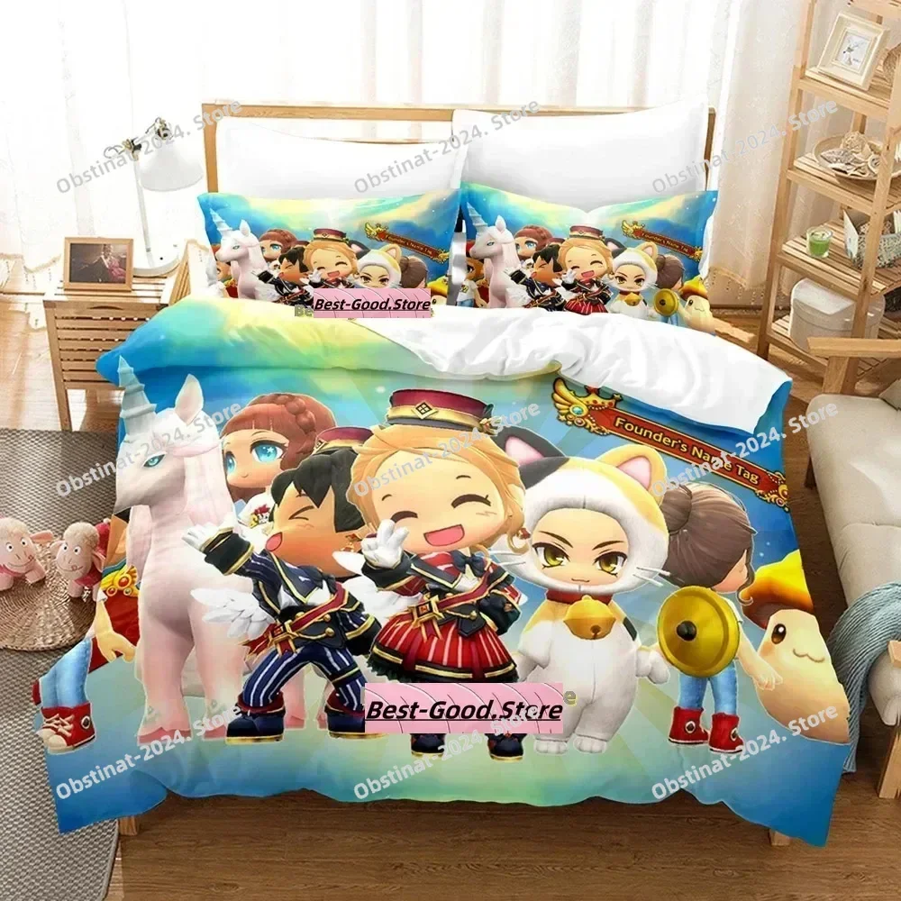 2024 Maplestory Bedding Set Single Twin Printed Bed Set With Pillowcase Bed Duvet Cover Soft Single Double Queen Super King Size