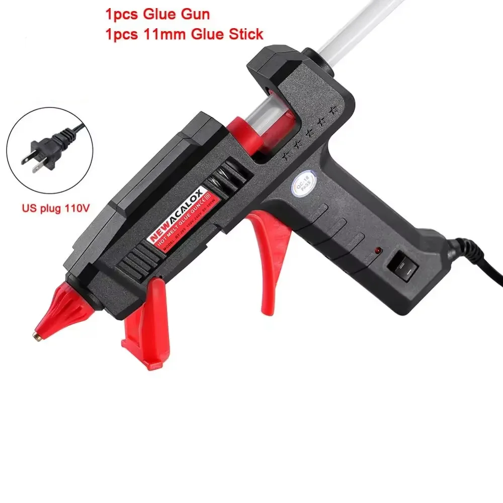 

NEWACALOX US 60W 100W DIY Hot Melt Glue Gun Industrial Gluegun 1pc 11mm Glue Gun Sticks Arts DIY Repair Tool