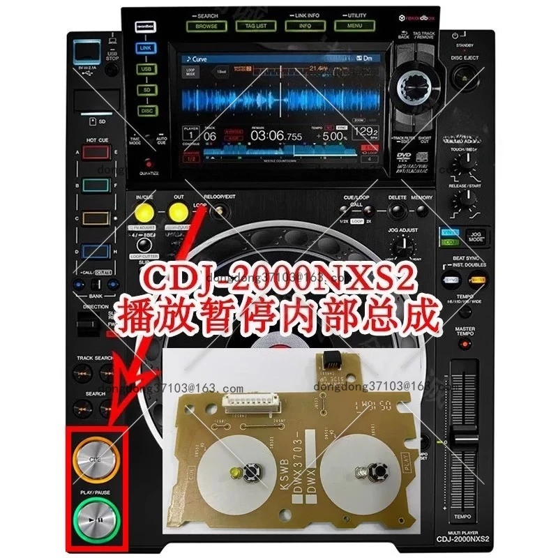 

CDJ2000NXS2 disc player play board play cue play pause assembly circuit board DWX3703