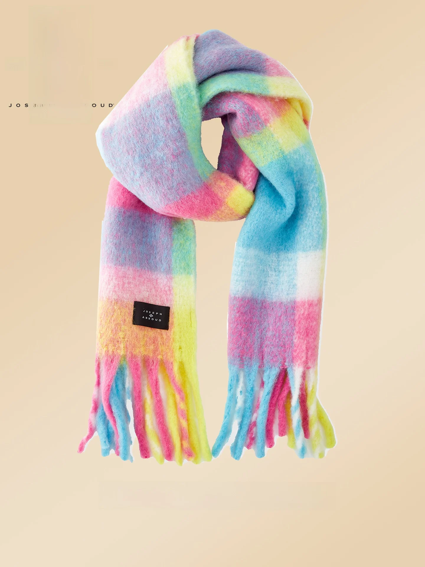joseph-abboud-rainbow-plaid-trendy-wool-blend-scarf-faionable-versatile-warmth-for-autumn-winter-seasonal-women's-scarf