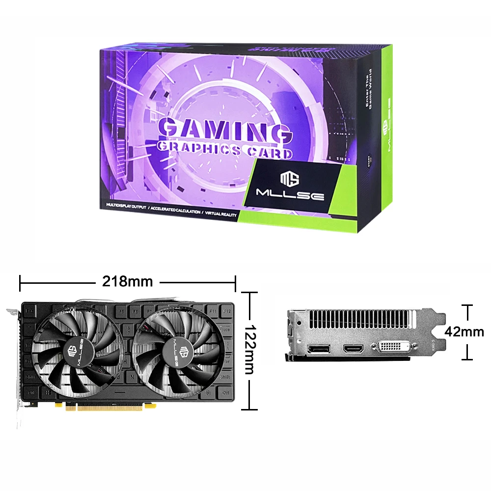 MLLSE AMD RX 580 8 Go 2048SP game grafische kaart GDDR5 bits 6 pins PCI Express × 16 GPU Radeon RX580 8G