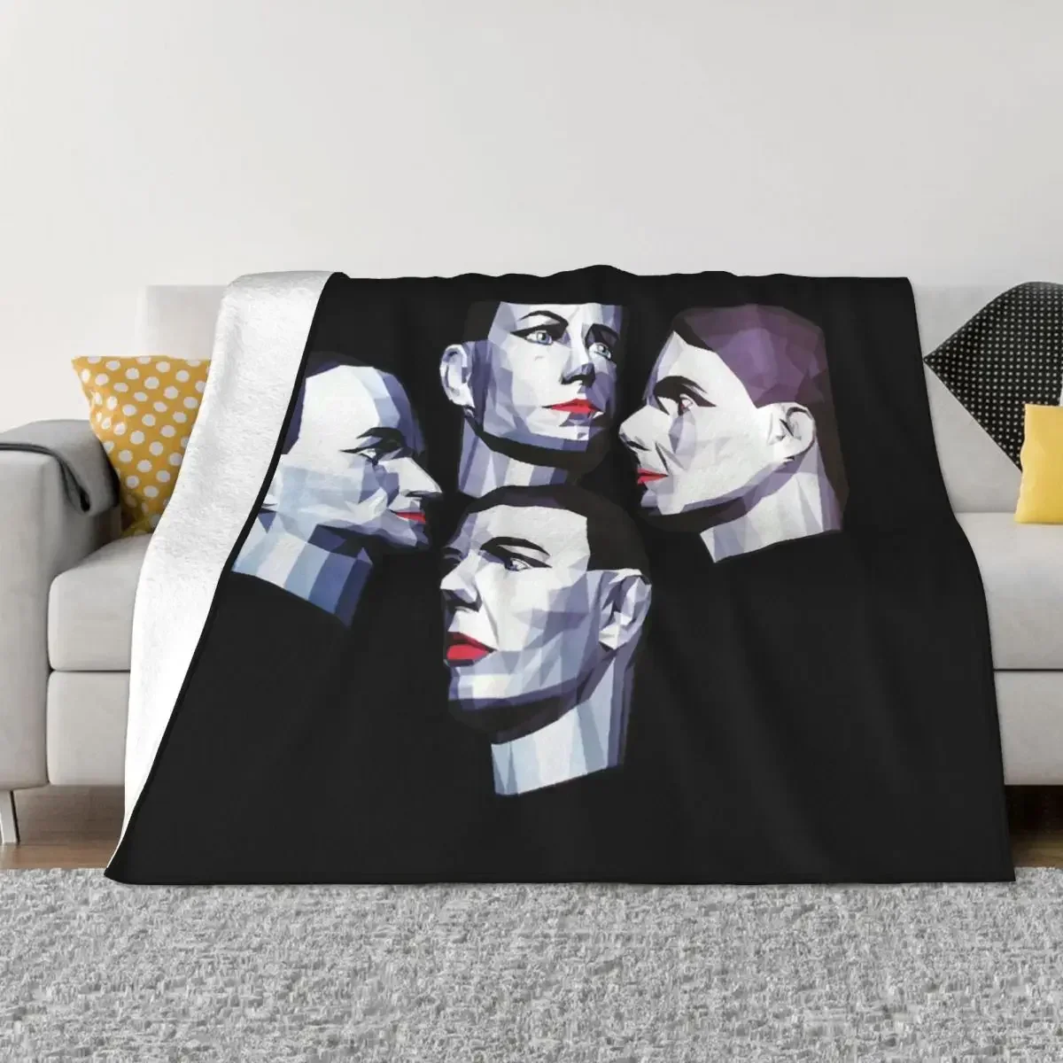 German Kraftwerk Band Blanket Flannel Lightweight Throw Blankets for Car Sofa Couch Bedspread