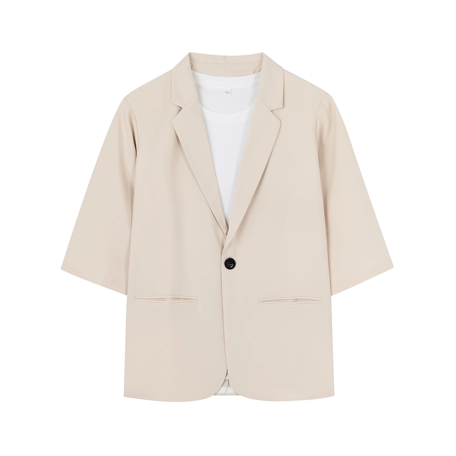 

High-quality party fashion, stylish and handsome, versatile and easy to match, mid-length solid-color suit, single suit