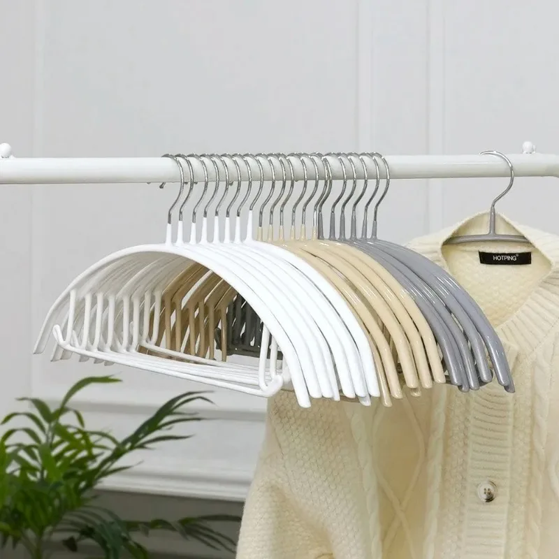 PVC Steel Non-Slip Clothes Hangers Set, Anti-Shoulder-Bump Space-Saving Durable Coat Hangers for Wardrobe Storage, 30Pcs