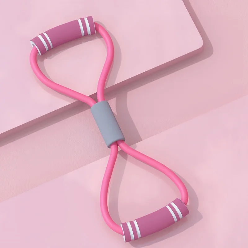 8 أربطة مقاومة على شكل للمنزل وصالة الألعاب الرياضية واليوجا وتدريبات القوة ومعدات اللياقة البدنية المرنة للرجال والنساء