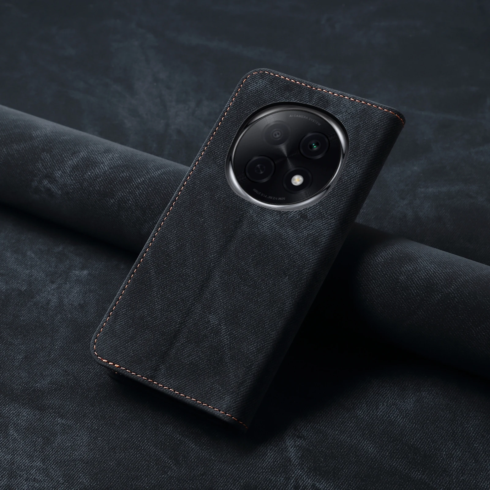 

Luxury Leather Flip Wallet Case For OPPO A5 PRO A5PRO 4G Card Slot Stand Magnetic Cover For A5 PRO Ultra Denim Texture Bag