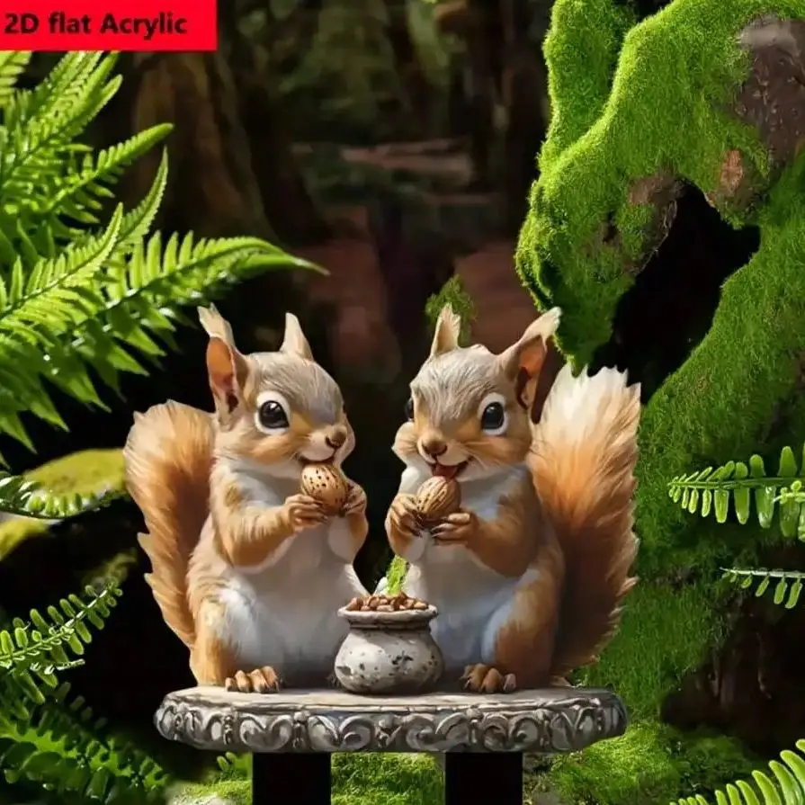 1 Stück Klassische Gartendekoration im Bohemian-Stil: Eichhörnchen-Tierfigur für Außenbereich, Geeignet für Rasen- und Parkdekoration – Bild 4