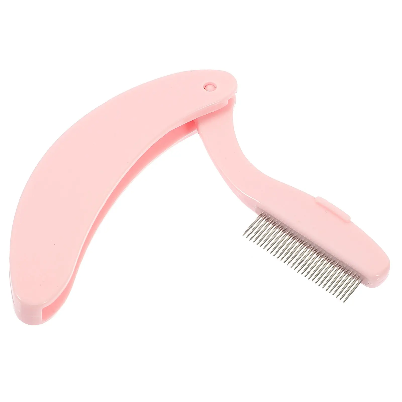Stainless Steel Eyelash Comb with Folding Design Metal Teeth Plastic Handle Easy Grip Lash Separator for Mascara Clumps Removal