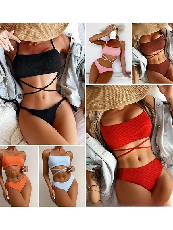 

Сексуальный купальник-бикини с высокой талией, модный раздельный купальник для женщин, из полиэстера, с дизайном на одно плечо