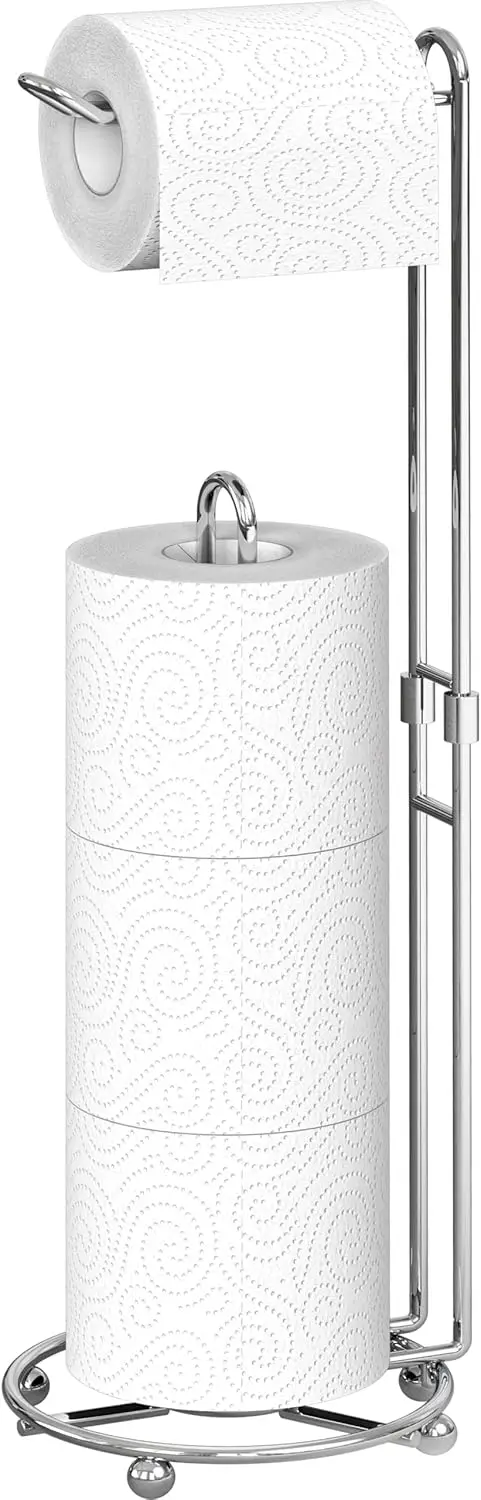 

Хромированный напольный держатель для туалетной бумаги, простой дизайн для хранения салфеток в ванной комнате