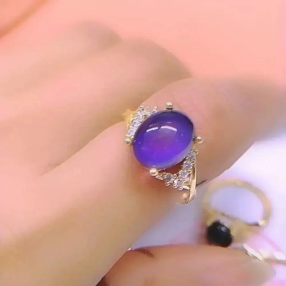 Temperature Control Color Retro Adjustable Mood Rings Oval Fashion Changing Color Ring Moon Stone Jewelry