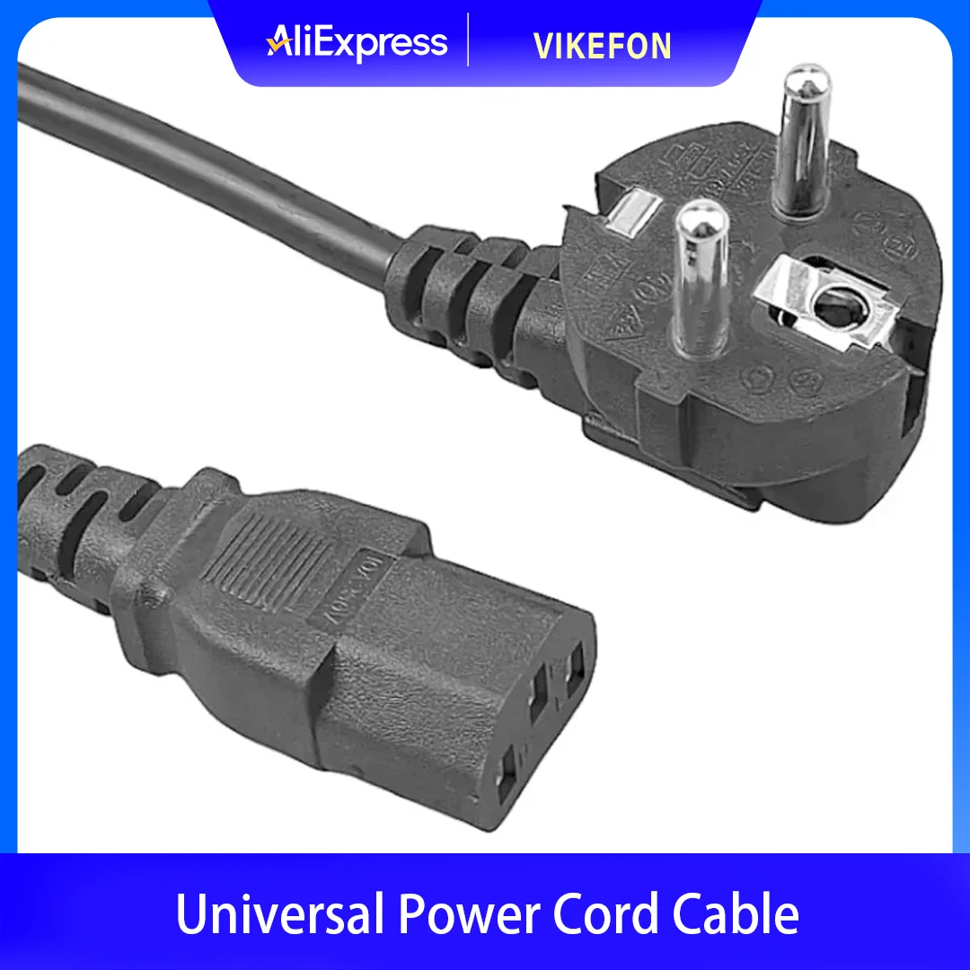 الاتحاد الأوروبي/الولايات المتحدة Plug1.5m 5FT 3 دبوس 18 AWG 60C 250V كابل سلك الطاقة العالمي ل NEMA 5-15P إلى IEC320C13 أسود PWC75A150 الاتحاد الأوروبي/الولايات المتحدة #1