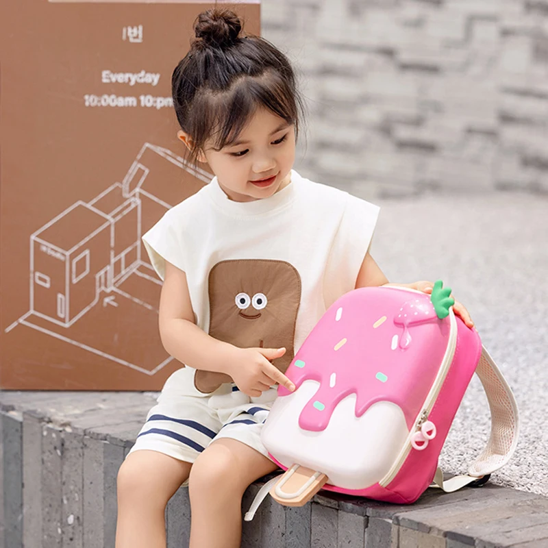 Children Backpacks Boy Girls Cute Cartoon Ice Cream Shape School Bags Primary Fashion Casual Shoulder Bags Kids Picnic Tour Bag