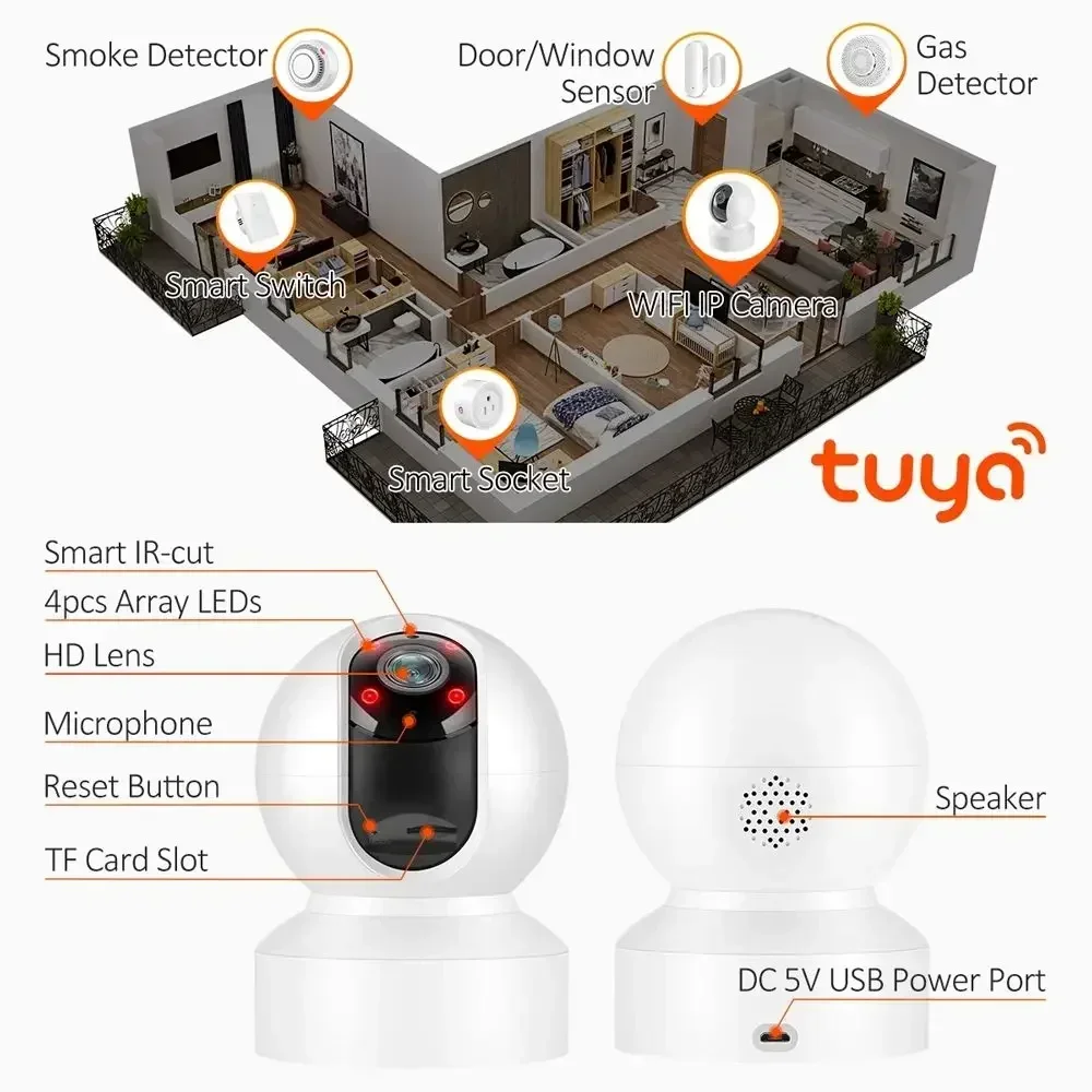 Imagem -06 - Tuya Smart Mini Câmera ip Indoor Home Security Wireless Rastreamento Automático Monitor de Bebê Vigilância Cctv 5g Wifi 4mp