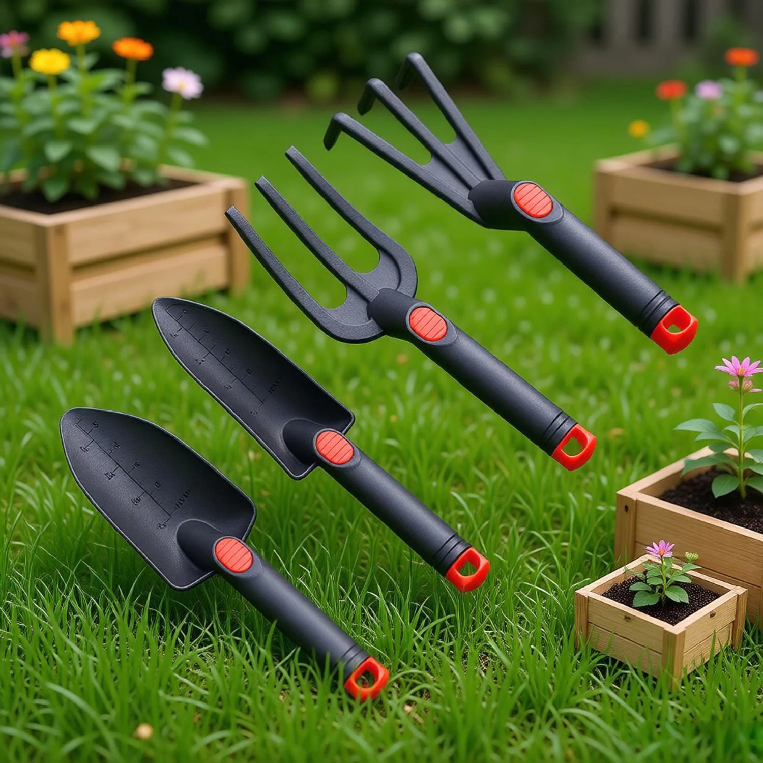 4-piece Gardening Shovel Kit Garden Planting Transplanting Mini Rake Spade Set Loosening Soil Digging Weeding Gadgets