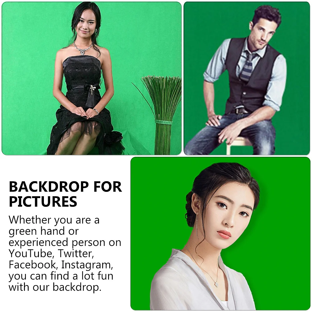 

Green Backdrop Solid Color Photography Background Fabric Non-Glare Wear-Resistant Easy Clean Lightweight For Photo Studio Home