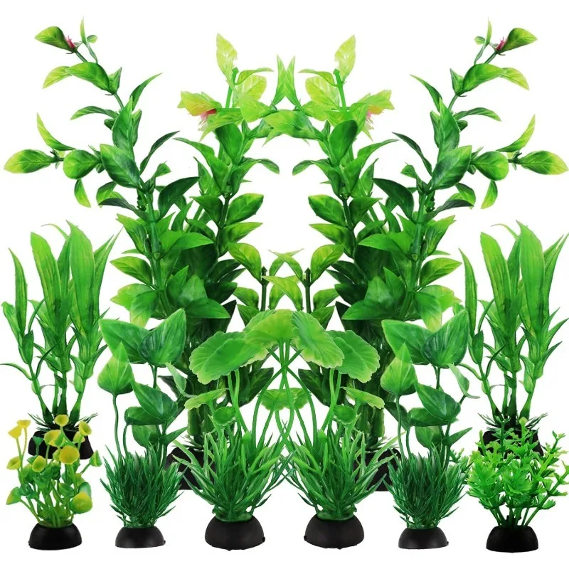 10/20Pcs Artificial Aquarium Plants Ornaments Green Plastic Simulation Water Grass Fish Tank Decoration DIY Home Accessories