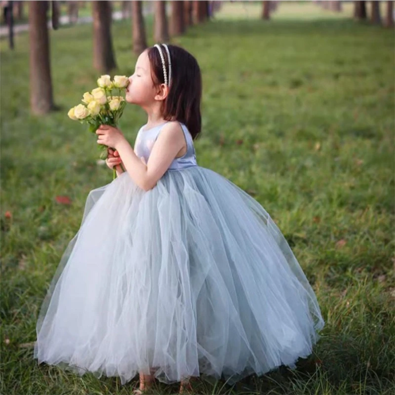 

Children Vestido 2 3 4 5 6 8 10 Years Old Child Clothes 244468 2-10 Years Girls Long Blue Tiered Dress Puffy Princess Layered