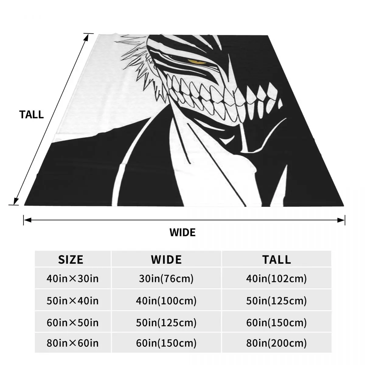 Ichigo Kurosaki Anime Blanket Fleece Sofa Throw Blanket Portable for Home Bedroom Office Throws Bedspread Quilt