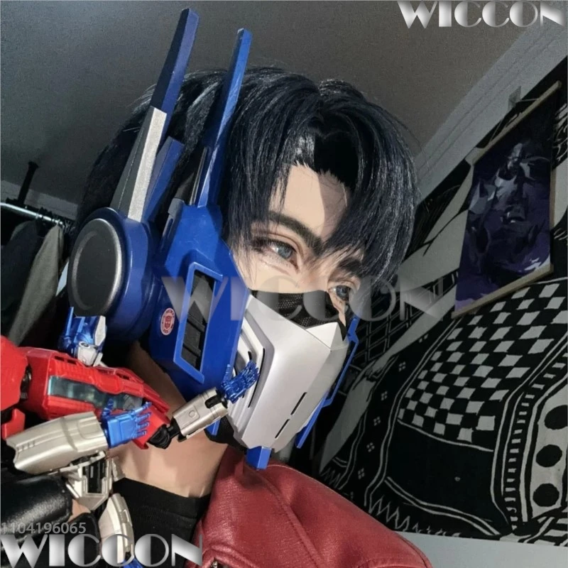 Transform OptimPrime Female Version Mechanical Mask Headphones Cosplay Prop SciFi Mecha Resin Masks Halloween Navidad Carnaval view 5