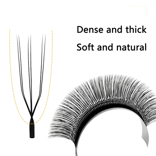 Imagen 2 del producto MARIA Sasha U forma doble U3D extensión de pestañas Natural suave DIY prefabricado ventilador 6D W pestañas postizas