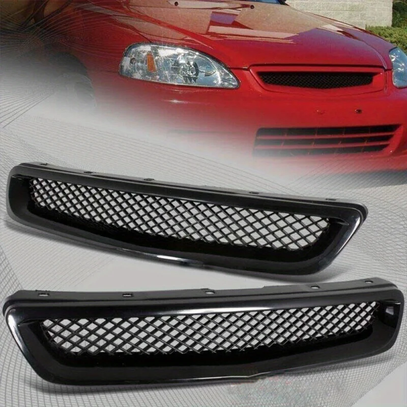 

1PC ForHonda96-98Civic Center Grille Gloss Black