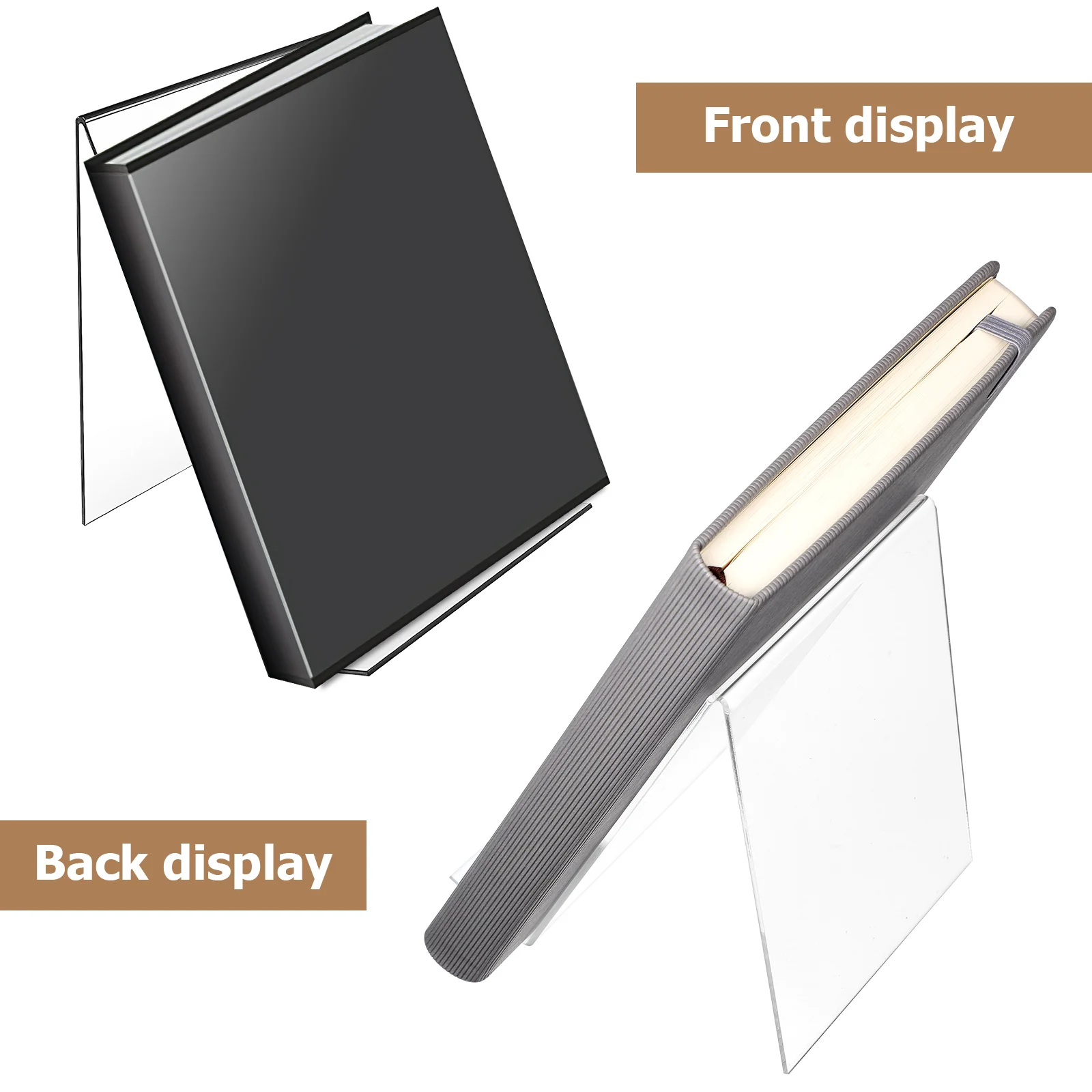 8 Pcs Transparent Acrylic Bookshelf File Holder Magazine Rack Brochures Organizer Pamphlets Stand Decorative Storage