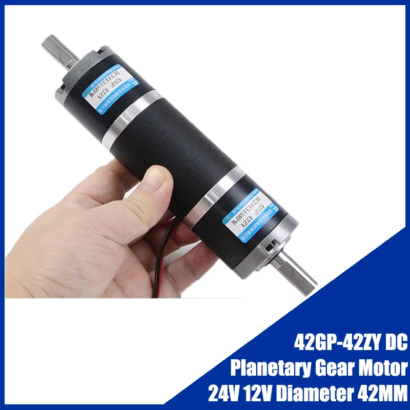 Planetary Gear DC Reduction Motor 42GP-42ZY Dual Shaft Large Torque Adjustable Low speed 12V 24V Small Motor