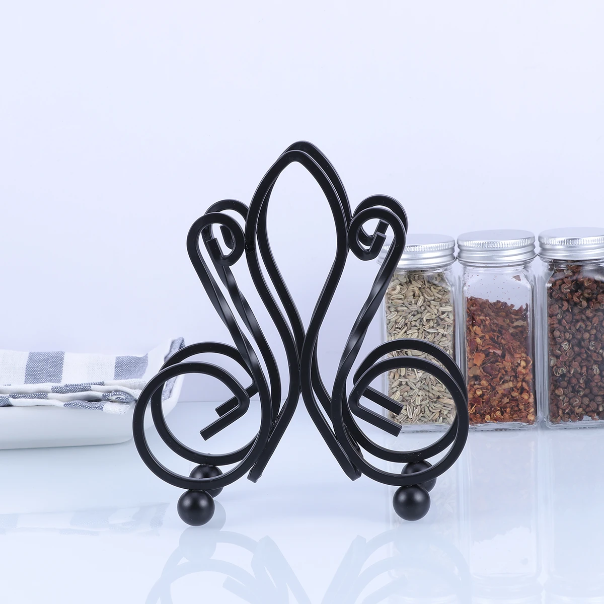 

Cutting Board Rack Storage Organizer Shelf for Kitchen Cabinet Hollow Design Steel Multifunctional Holder