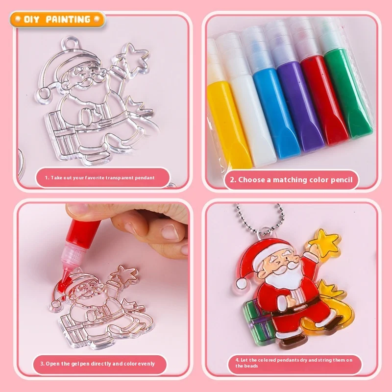 3d diy sem assar cola pintura graffiti placa de cristal dos desenhos animados pingente halloween natal chaveiro dinossauro aniversário crianças presente