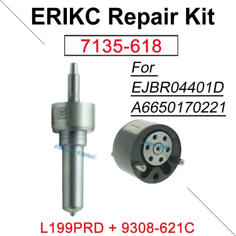 

Комплект для ремонта инжектора A6650170221, насадка 7135-618, клапан L199PRD 9308-621C для инжектора Delphi Ssangyong EJBR04401D EJBR04401Z