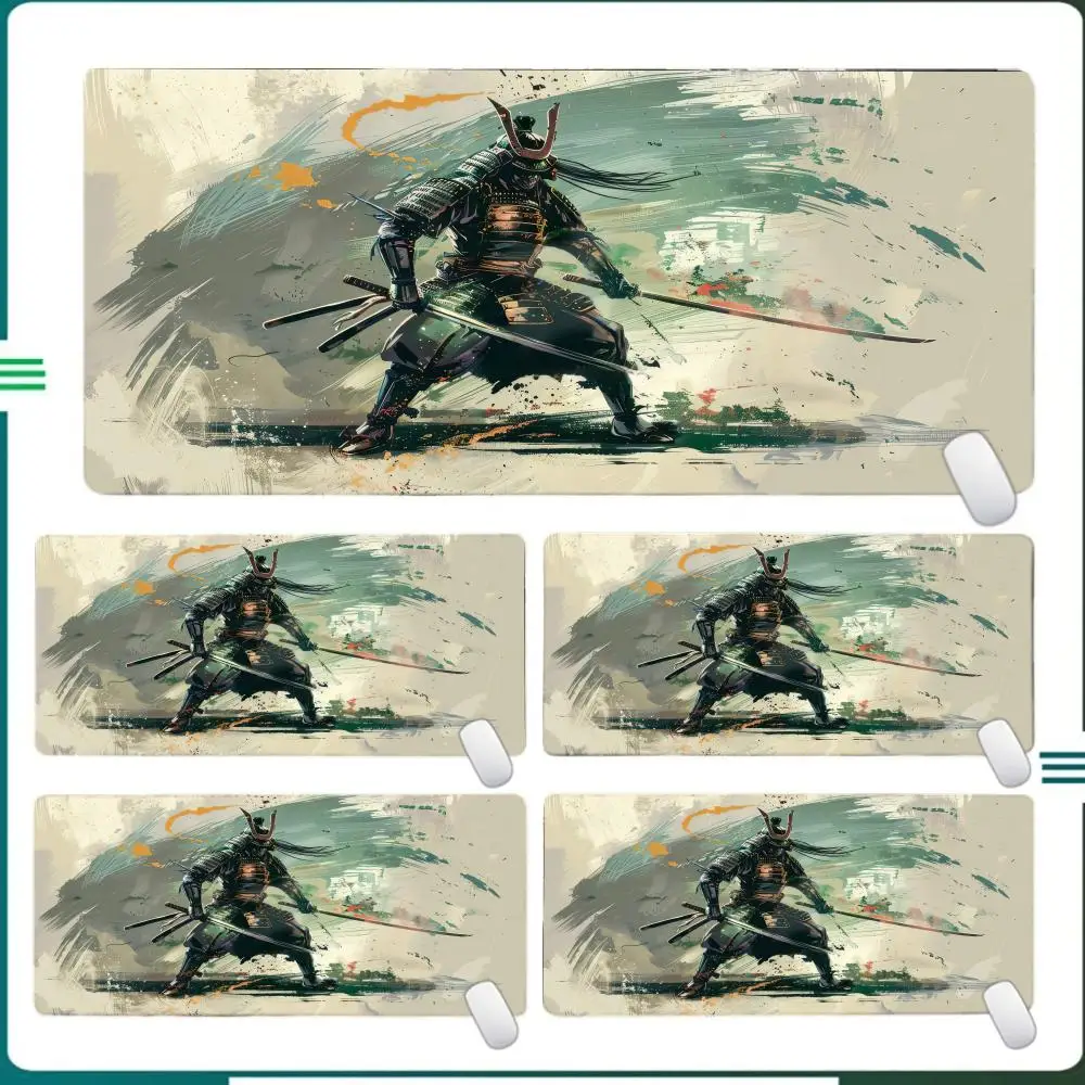 

Large Samurai Warrior Scenery Mouse Pad Gamer Computer Accessories Keyboard Table Mat Black Mousepad Company Gaming Laptop Desk