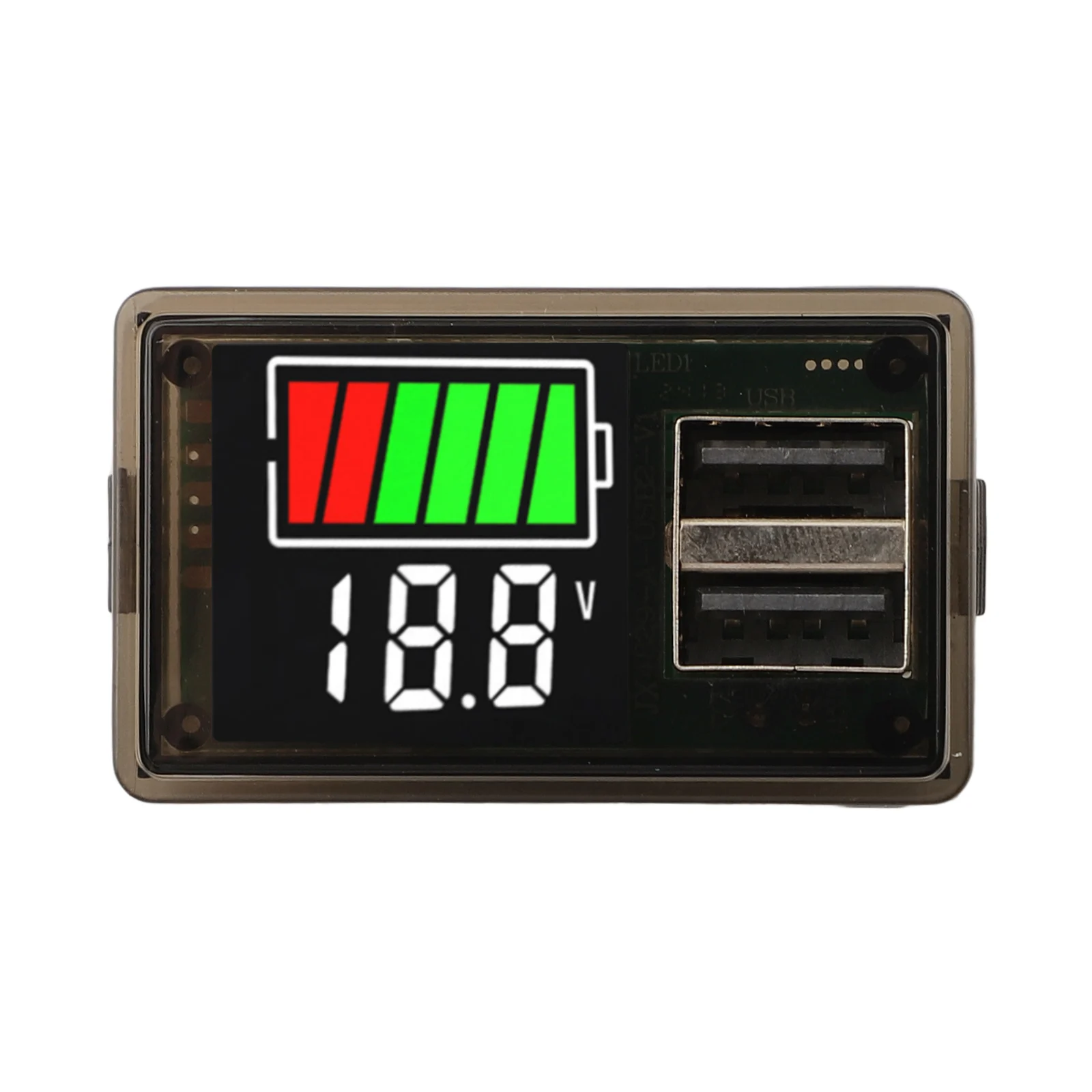 LED digitale voltmeter DC8 30V met dubbele USB-uitgang die gelijktijdig opladen van twee apparaten in verschillende instellingen ondersteunt